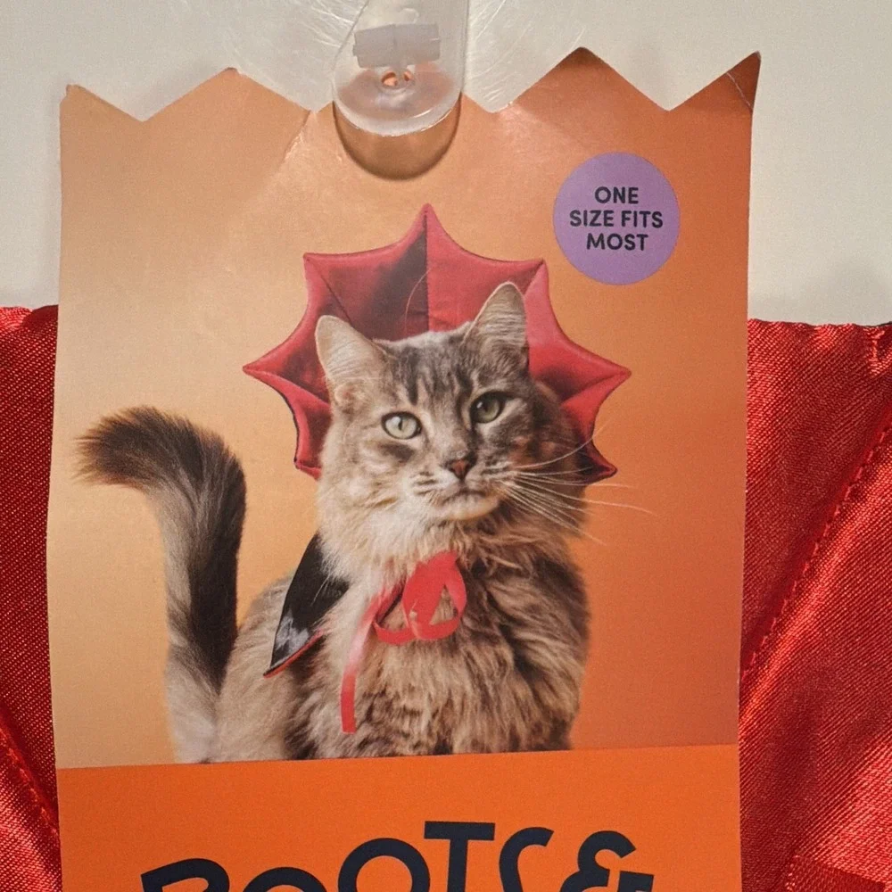 Boots & Barkley Cat Costume Cape in Red